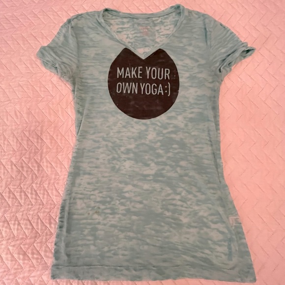 Reebok Tops - DONATED❗️Reebok burnout v neck “make your own yoga” t-shirt XS